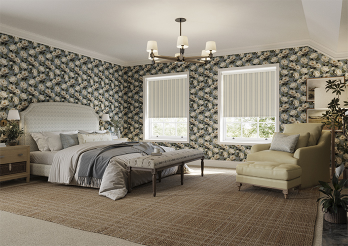 Trellis Prints, Noble Stripe Raffs Blue - Twist&Fit Roller Blind - Image 7